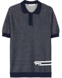 Maison Kitsuné - Fox-motif Cotton Polo Shirt - Lyst