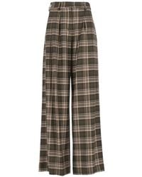 Al Duca d'Aosta - Check-Pattern Wide-Leg Trousers - Lyst