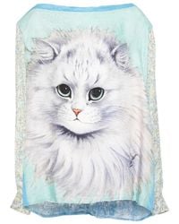 BARBARA BOLOGNA - Cat-Print Tie-Neck Blouse - Lyst