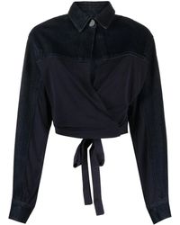 Christopher Esber - Sevilla Denim Wrap Top - Lyst
