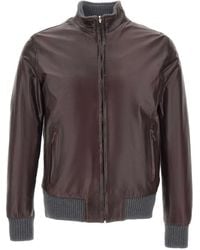 Volfagli - 12 Bomber Reversible Leather Jacket - Lyst