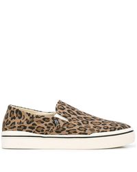 R13 Leopard print slip-on sneakers - Marron