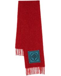 Mulberry - Logo-patch Fringed Scarf - Lyst