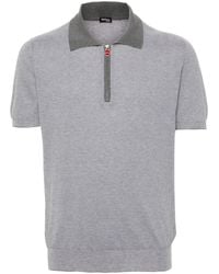 Kiton - Striped Cotton Polo Shirt - Lyst