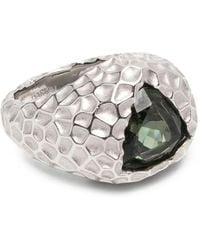DARKAI - Bague À Effet Martelé Et Pierre Taille Trilliant - Lyst