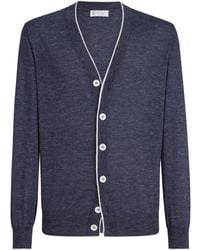 Brunello Cucinelli - Button-Fastening V-Neck Cardigan - Lyst