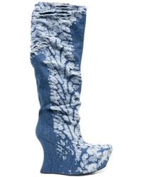 MASHA POPOVA - Distressed-Effect Platform Boots - Lyst