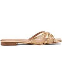 Malone Souliers - Perla Flower-Embroidered Flat Sandals - Lyst