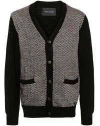 Tagliatore - Chevron-Knit Cardigan - Lyst