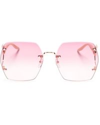 Gucci - Double G Geometric-frame Sunglasses - Lyst