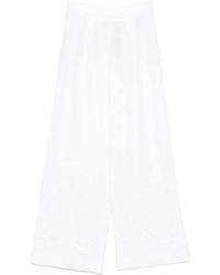 Ermanno Scervino - Wide-Leg Linen Pants With Intricate Embroidery - Lyst