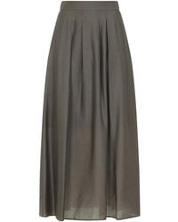 Peserico - Pleated-Detail Midi Skirt - Lyst