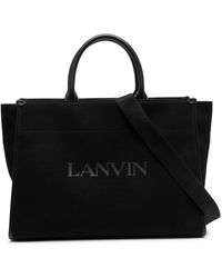 Lanvin - Logo-print Leather Tote Bag - Lyst