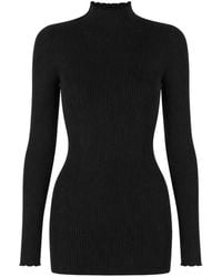 Rick Owens - Ribbed-Knit High-Neck Sweater - Lyst