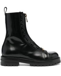 Versace - Zip-Up Leather Boots - Lyst