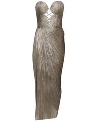 Maria Lucia Hohan - Amisha Lace-Up Pleated Maxi Dress - Lyst