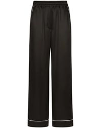 Dolce & Gabbana - Pantaloni A Palazzo Con Vita Elasticizzata - Lyst