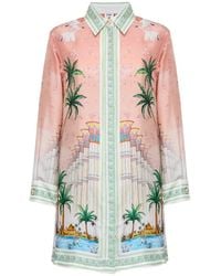CASABLANCA - Graphic-Print Mini Dress - Lyst