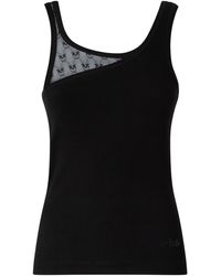 Pinko - Tops ,Zwart ,Katoen Cupboard Canotta Costina - Lyst