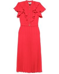 Nissa - Vestido midi plisado - Lyst