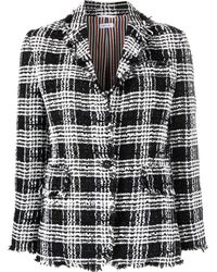 Thom Browne - Check-Pattern Tweed Jacket - Lyst