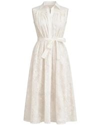 Psophia - Ethereal Floral Belted Midi Dress - Lyst