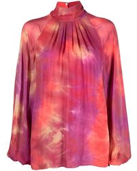 Roberto Cavalli - Blouse Met Tie-Dye Print - Lyst