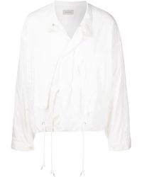 BED j.w. FORD Cotton-silk Blend Asymmetric Jacket - White