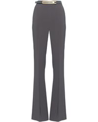 Elisabetta Franchi - Belted Crepe Tailored Trousers - Lyst