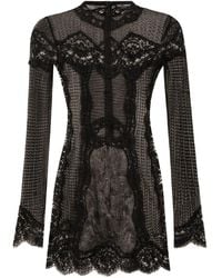 Dolce & Gabbana - Abito Corto A Maniche Lunghe - Lyst