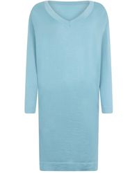 Malo - V-Neck Midi Dress - Lyst