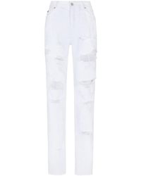 Dolce & Gabbana - Boyfriend Jeans In Distressed Denim - Lyst