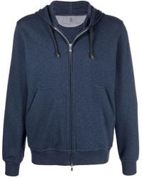 Brunello Cucinelli - Zip-up Hooded Sweatshirt - Lyst