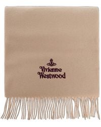 Vivienne Westwood - Logo-Embroidered Fringed Scarf - Lyst