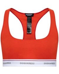 DSquared² - Logo-Underband Racerback Bra - Lyst
