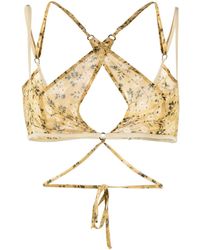 KNWLS - Glimmer Floral-print Cut-out Bra Top - Lyst