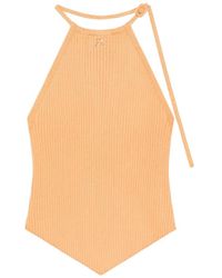 Courreges - Haut En Maille Nervurée À Dos-Nu - Lyst