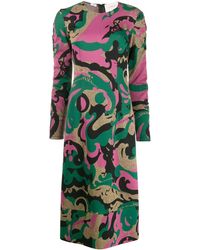 LaDoubleJ Jurk Met Abstracte Print - Groen