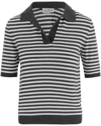 Bruno Manetti - Striped-Pattern Collared T-Shirt - Lyst