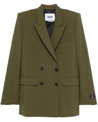 MSGM - Double-Breasted Flap-Pocket Blazer - Lyst