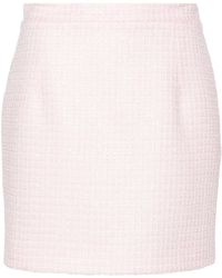 Alessandra Rich - Sequin Checked Tweed Mini Skirt - Lyst