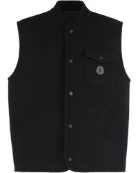 Moncler - Wool Gilet Stand Collar - Lyst