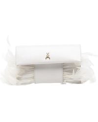 Patrizia Pepe - Feather-Trim Leather Cross Body Bag - Lyst