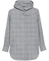 Kiton - Check-Pattern Hooded Shirt - Lyst