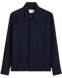 Ami Paris - Pintuck Virgin Wool Shirt - Lyst