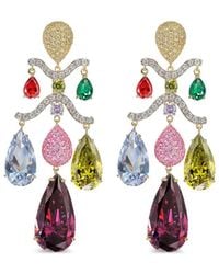 Anabela Chan - 18Kt Vermeil Tutti Frutti Chandelier Multi-Stone And Diamond Earrings - Lyst