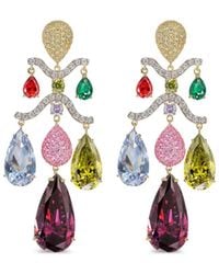 Anabela Chan - 18Kt Vermeil Tutti Frutti Chandelier Multi-Stone And Diamond Earrings - Lyst