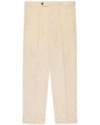 Incotex - Pleated Tapered Cotton Trousers - Lyst