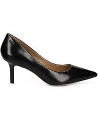 BOSS - Miah Heeled Leather Pumps With Deed Logo - Lyst