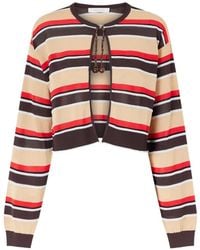 Rabanne - Cardigan Rayé À Ornements De Perles - Lyst